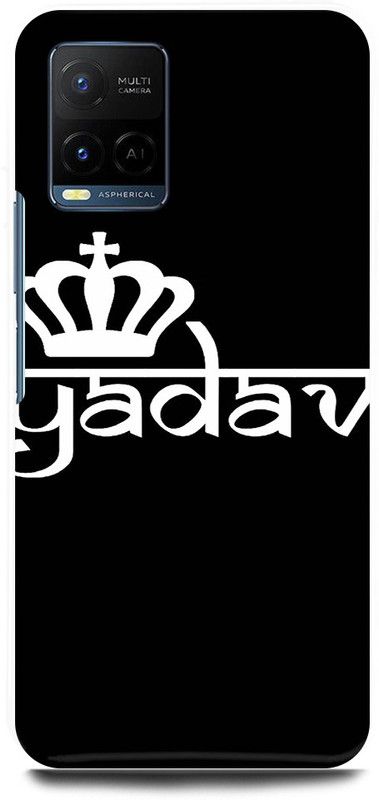 play fast Back Cover for Vivo Y33s, V2109 YADAV, JI, KING  (Black, Hard Case, Pack of: 1)