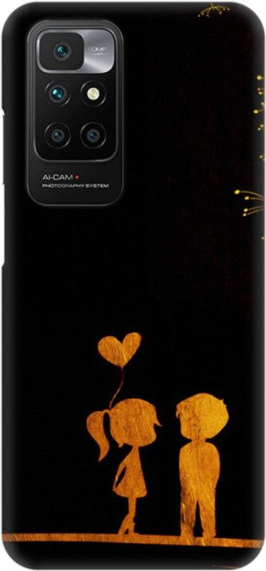 COBIERTAS Back Cover for Mi Redmi 10 Prime  (Black, Orange, Hard Case)