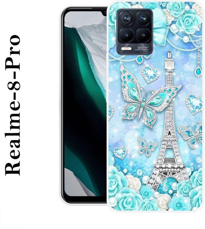 VITARO Back Cover for Realme 8 Pro  (Blue, Silver, Grip Case, Silicon)