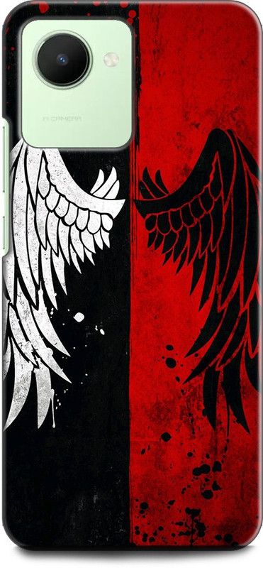 WallCraft Back Cover for Realme C30s, RMX3690 WINGS FEATHER, ART, TEXTURE, BLACK, RED, ANGEL, STRIPES  (Multicolor, Dual Protection, Pack of: 1)