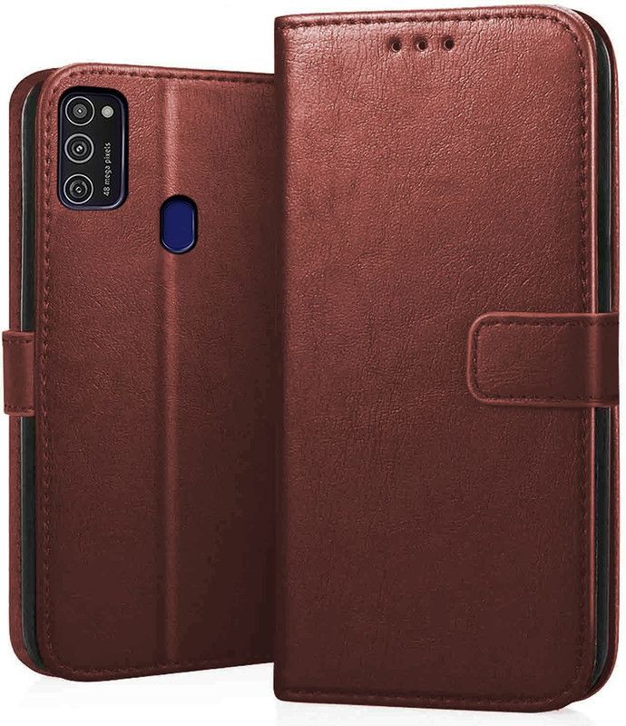 Frazil Flip Cover for Samsung Galaxy M21, Samsung Galaxy M30s, Samsung Galaxy M21 (2021) Edition  (Brown, Flexible)