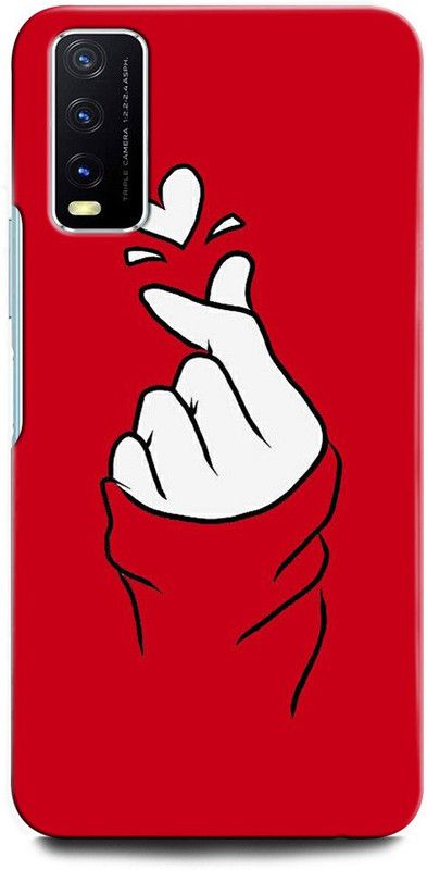 GRAFIQE Back Cover for Vivo Y20A V2101 LOVE, COUPLE FINGER, RED  (Multicolor, Shock Proof, Pack of: 1)