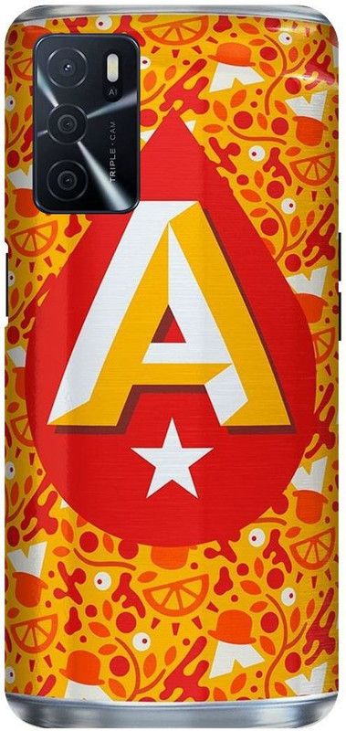 VS PRINT LINK Back Cover for OPPO A16 \ CPH2269 \ A letter,A name A word , Printed Back Cover  (Yellow, Hard Case, Pack of: 1)