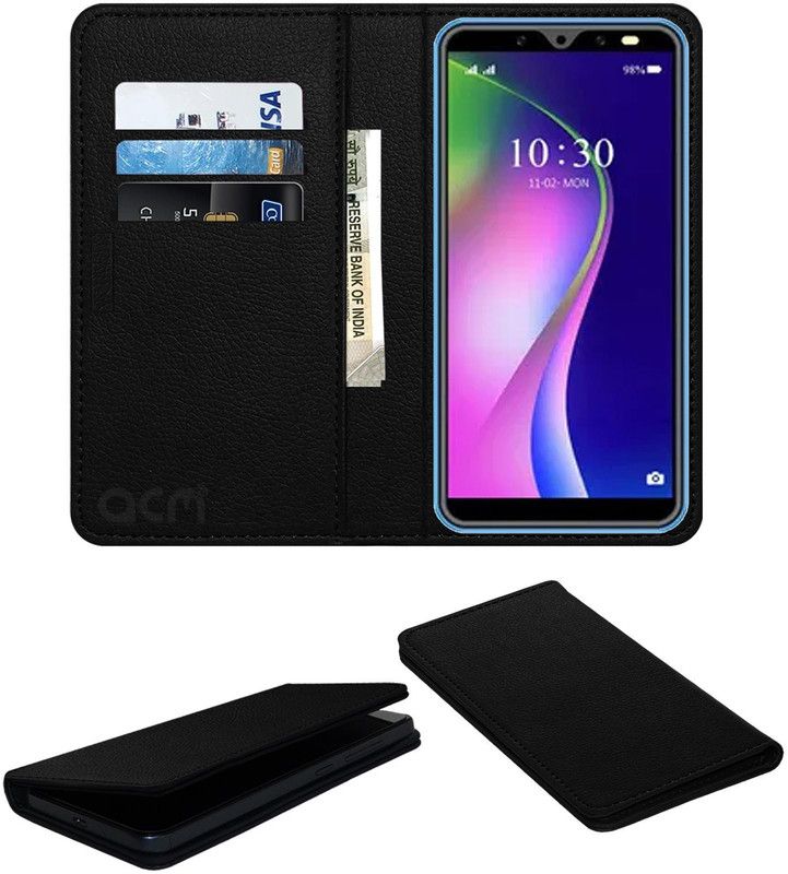 ACM Flip Cover for Ikall Z8 Star  (Black, Cases with Holder, Pack of: 1)