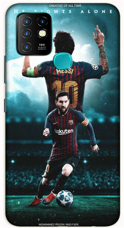 iprinto Back Cover for Infinix Hot 10 Messi Sports Back Cover  (Blue, Hard Case, Pack of: 1)