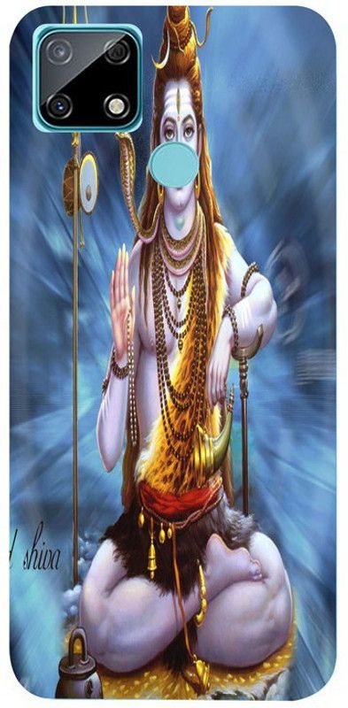 Golden Mask Back Cover for Realme c25 Lord shiv  (Multicolor, Waterproof, Silicon, Pack of: 1)