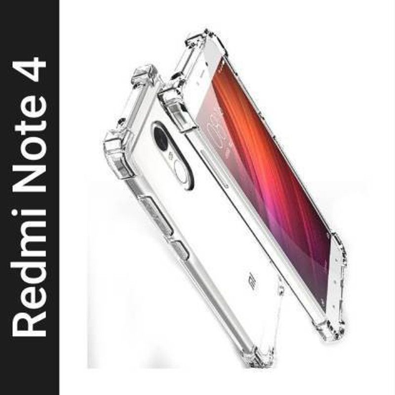 vmt stock Back Cover for Redmi note 4 (Transparent)  (Multicolor, Dual Protection)