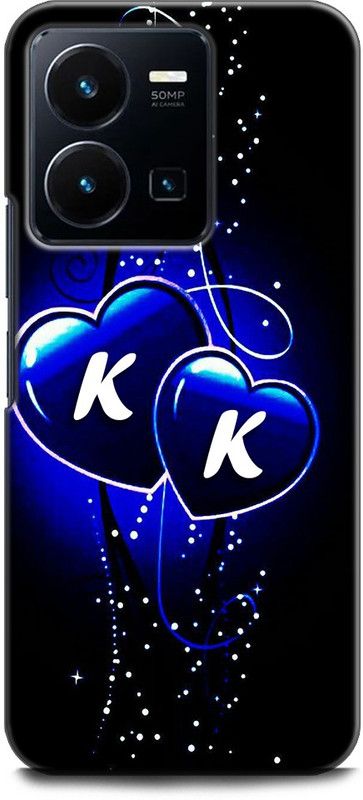 WallCraft Back Cover for Vivo Y35, V2205 K K, K LOVES K, K NAME, ALPHABET, KK LOVE, HART, BLUE  (Multicolor, Dual Protection, Pack of: 1)