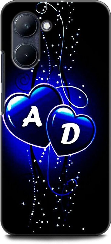WallCraft Back Cover for Realme C33, RMX3624 A D, A LOVES D, NAME, ALPHABET, AD LOVE, HART, BLUE  (Multicolor, Dual Protection, Pack of: 1)