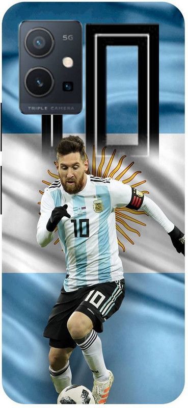 THE NARAYANA COLLECTIONS Back Cover for VIVO Y75 5G-V2142-MESSI,FOOTBALL,SPORTS,STYLISH  (Multicolor, Hard Case, Pack of: 1)