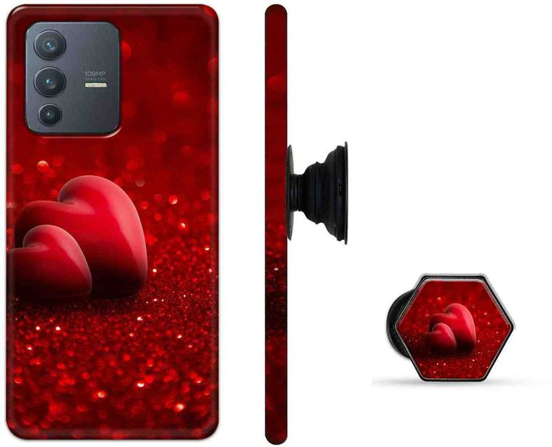 ChicShell Back Cover for Vivo V23 Pro 5G  (Maroon, Cases with Holder, Pack of: 2)