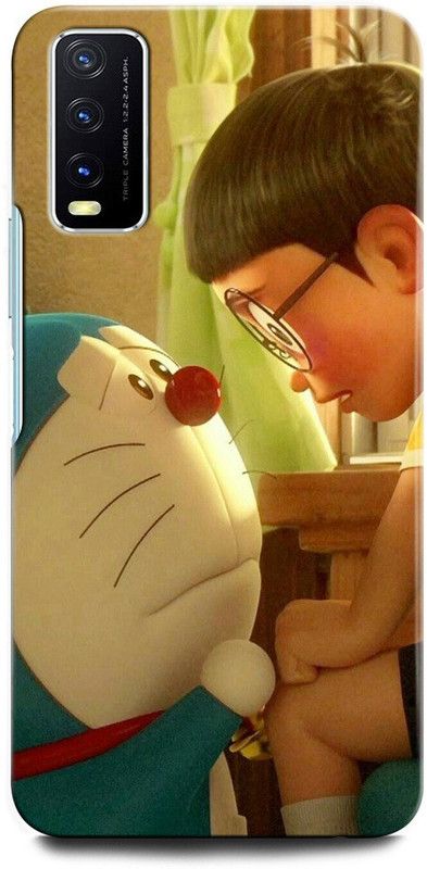 GRAFIQE Back Cover for Vivo Y12s V2033 DORAEMON, NOBITA, CARTOON, FUNNY, CUTE, DORAEMON, DOREMON  (Multicolor, Shock Proof, Pack of: 1)
