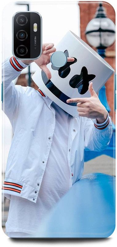JUGGA Back Cover for Oppo A53, CPH2127, MARSHMELLOW, MARSHMELLO, MUSIC, DJEDM, ARTJOKER  (White, Hard Case, Pack of: 1)