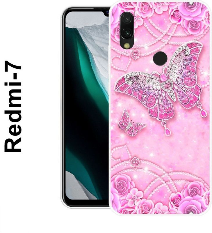 REDFLY Back Cover for Redmi 7  (Pink, Grip Case, Silicon)