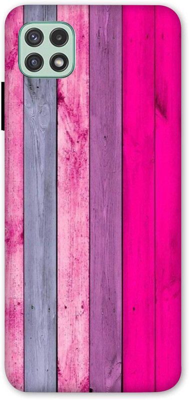 NDCOM Back Cover for Samsung Galaxy A22 5G Color Stripe Wood Printed  (Multicolor, Hard Case, Pack of: 1)