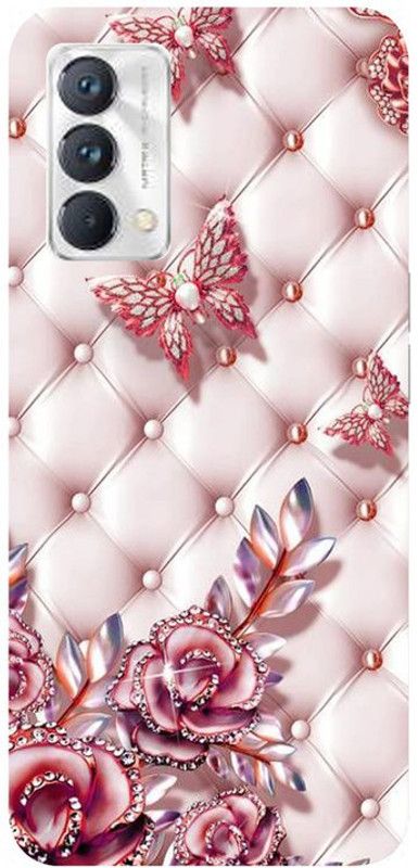 Skyhawk Back Cover for Realme GT Master Red Butterfly And Pink Rose  (Multicolor, Waterproof, Silicon, Pack of: 1)