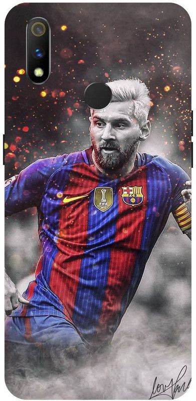 THE NARAYANA COLLECTIONS Back Cover for REALME 3-RMX1825-LIONEL,MESSI,FOOTBALL,SPORTS  (Multicolor, Hard Case, Pack of: 1)