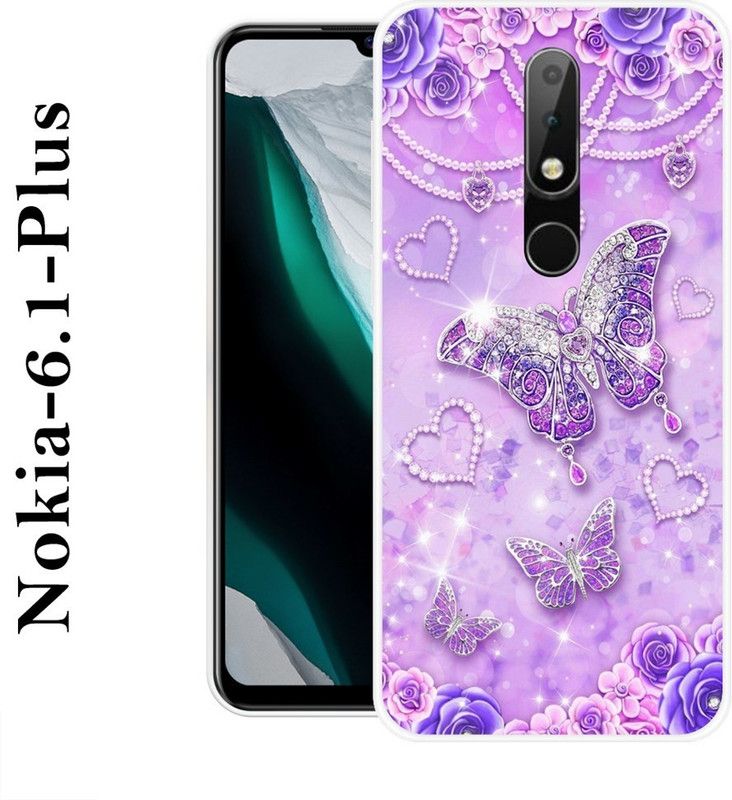 REALKING Back Cover for Nokia 6.1 Plus  (Purple, Silicon)