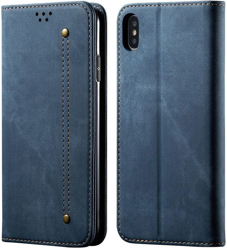 Cubix Wallet Case Cover for Apple iPhone X / iPhone XS (5.8 Inch)  (Blue, Magnetic Case, Pack of: 1)