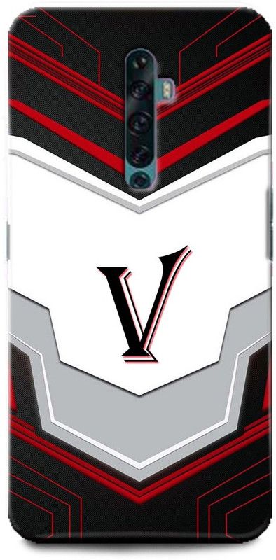 Afterglow Back Cover for OPPO Reno2 F V, V LETTER, V NAME, V ALPHABET, ALPHABET  (Multicolor, Shock Proof)
