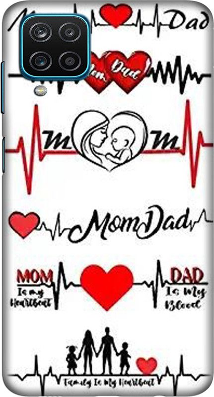 CROKIAN Back Cover for Samsung Galaxy M12, Samsung Galaxy F12 Mom Dad Back Cover  (White, Hard Case)
