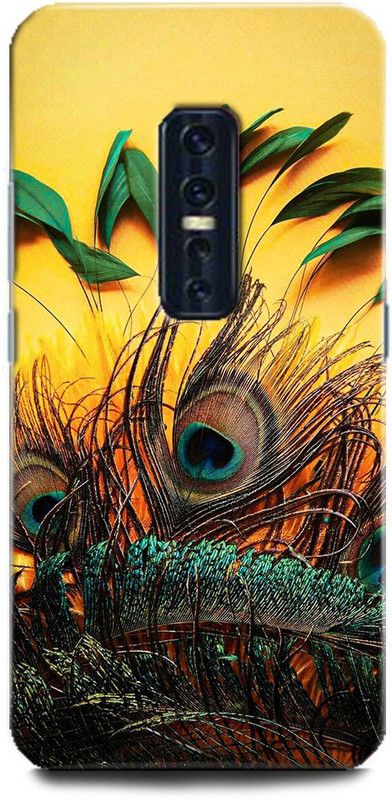 Afterglow Back Cover for Vivo V17 Pro MOR PANKH, KRISHNA JI, KANHA, PEACOCK FEATHER, FEATHER  (Multicolor, Shock Proof, Pack of: 1)
