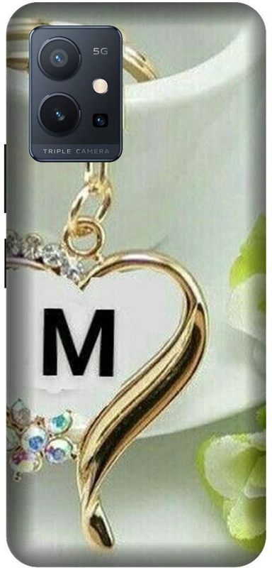 VS PRINT LINK Back Cover for VIVO T1 (5G) , V2141 ,M letter,M name M word , Printed Back Cover  (White, Hard Case, Pack of: 1)