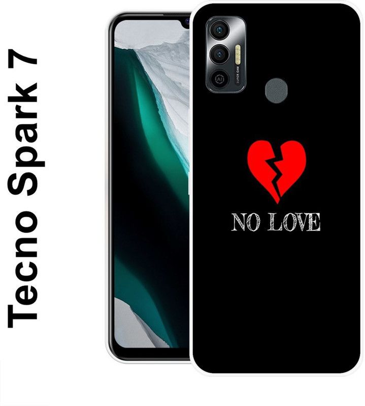 KLC Back Cover for Tecno Spark 7, Tecno Spark 7T  (Black, Red, Silicon)