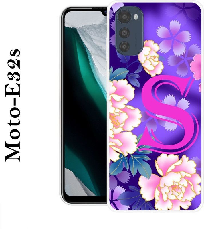 KUDI Back Cover for Motorola Moto E32s  (Pink, Purple, Silicon)