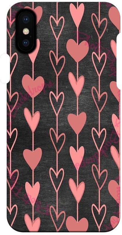 Smutty Back Cover for Apple iPhone X - Hearts Print  (Multicolor, Hard Case, Pack of: 1)