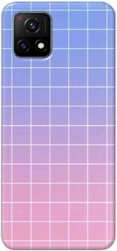 NDCOM Back Cover for Vivo Y72 5G Blue Pink Grid Printed  (Multicolor, Hard Case, Pack of: 1)
