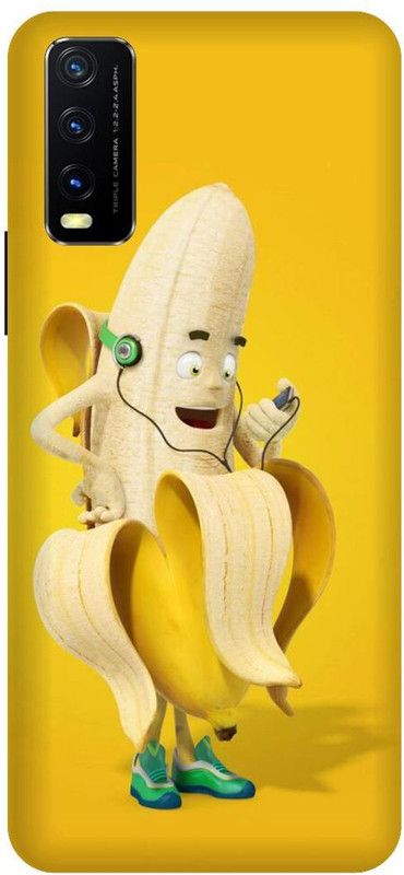 SAVETREE Back Cover for Vivo Y12s  (Yellow, 3D Case, Pack of: 1)