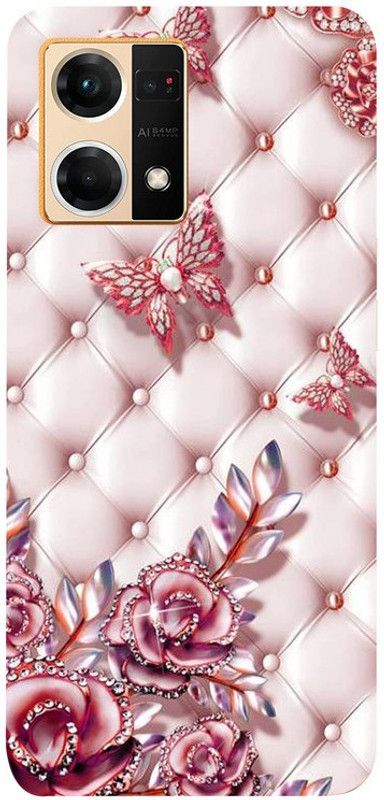 Sky Hwak Back Cover for Oppo F21 Pro  (Pink, White, Waterproof, Silicon)