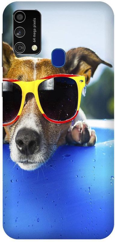 UMPRINT Back Cover for Samsung Galaxy M31 Prime Dog Cute Dog Sunglasses Printed Back Cover  (Multicolor, Hard Case)