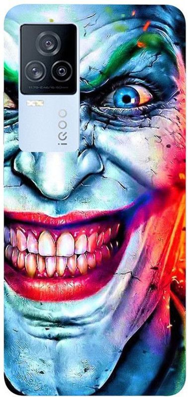 Golden Mask Back Cover for Vivo IQOO 7 Multicolor Joker  (Multicolor, Waterproof, Silicon, Pack of: 1)
