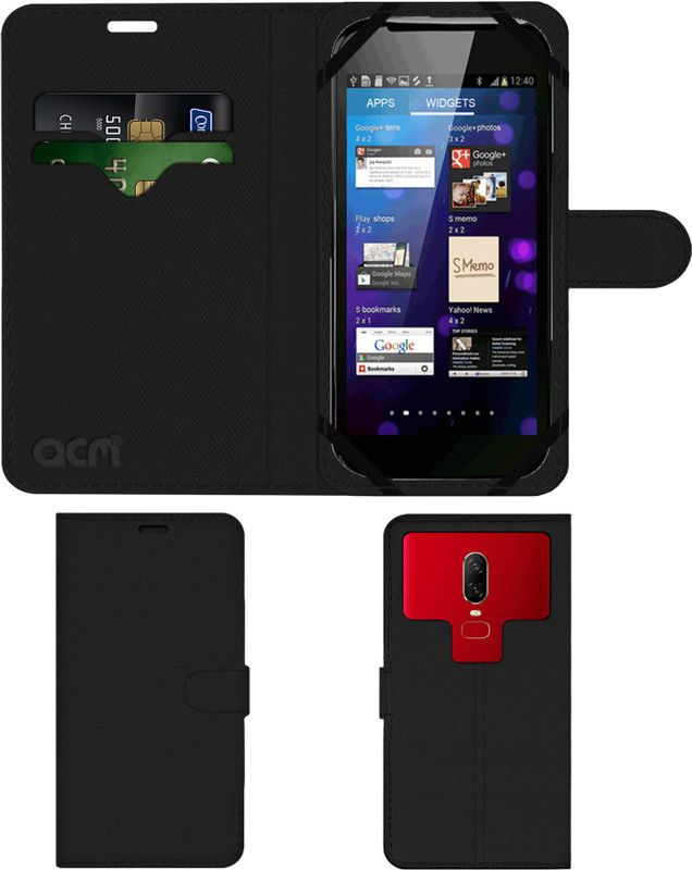 ACM Flip Cover for Micromax Superfone Canvas A100  (Black, Cases with Holder, Pack of: 1)