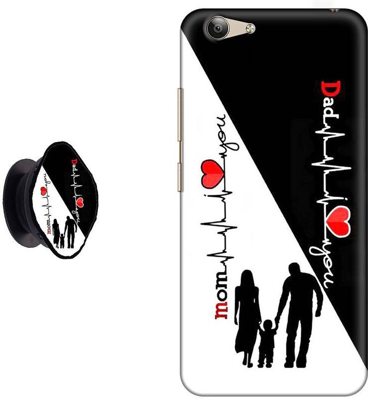 My Swag Back Cover for VIVO Y53  (Black, White, Cases with Holder, Pack of: 2)