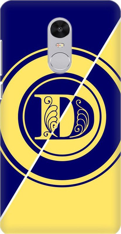 Coberta Case Back Cover for Mi Redmi Note 4 Blue And Yellow Name Alphabet D Design Back Case For Rd Note 4 By Coberta  (Multicolor, Pack of: 1)