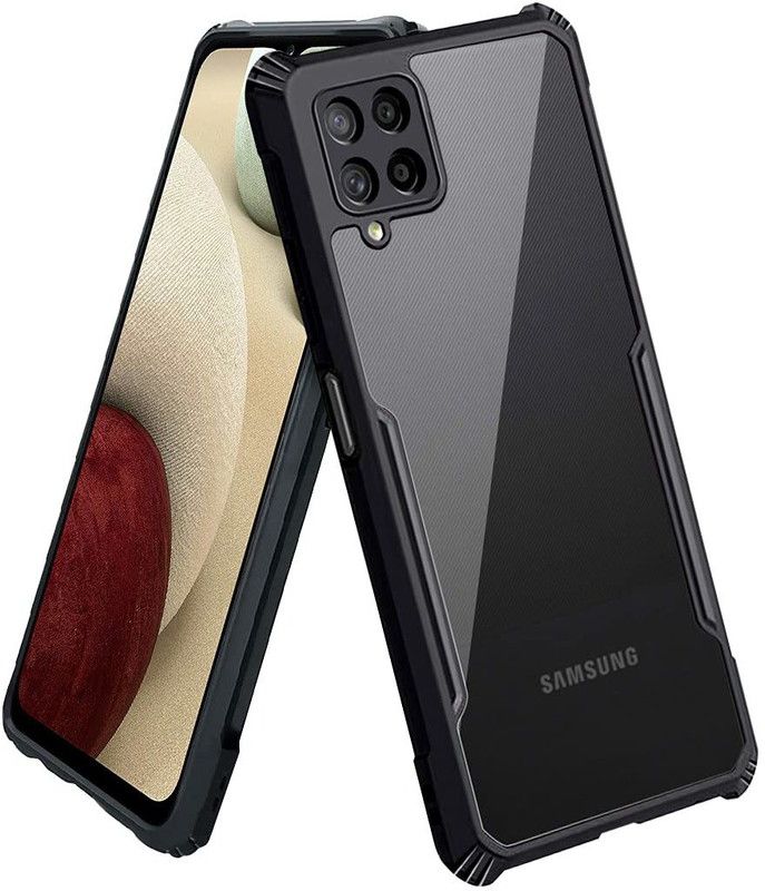 INFINITYWORLD Back Cover for Samsung Galaxy A12, Samsung Galaxy M12  (Transparent, Black, Shock Proof, Pack of: 1)