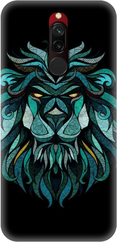 Smutty Back Cover for Mi Redmi 8, M1908C3IC, MZB8255IN - Green Lion Print  (Multicolor, Hard Case, Pack of: 1)