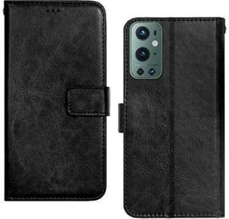 Casely Flip Cover for One Plus 9 Pro Flip Cover Leather Magnetic Flip Wallet Case Cover  (Black, Dual Protection, Pack of: 1)