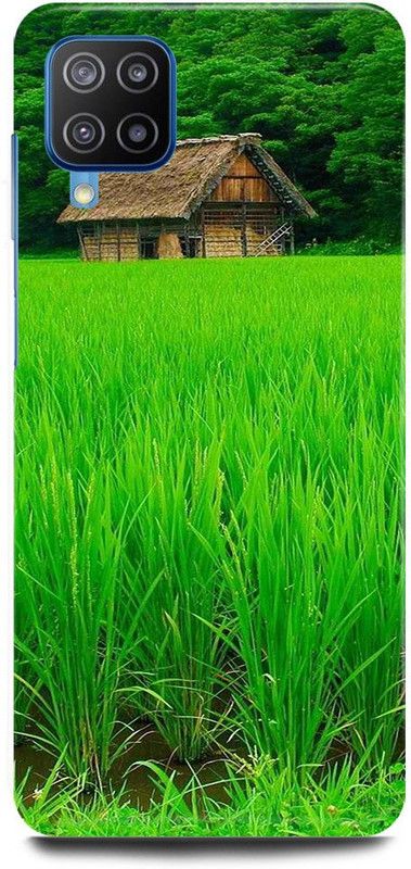 FRONK Back Cover for Samsung Galaxy M32, GREEN, HOUSE, GRASS  (Green, Hard Case, Pack of: 1)
