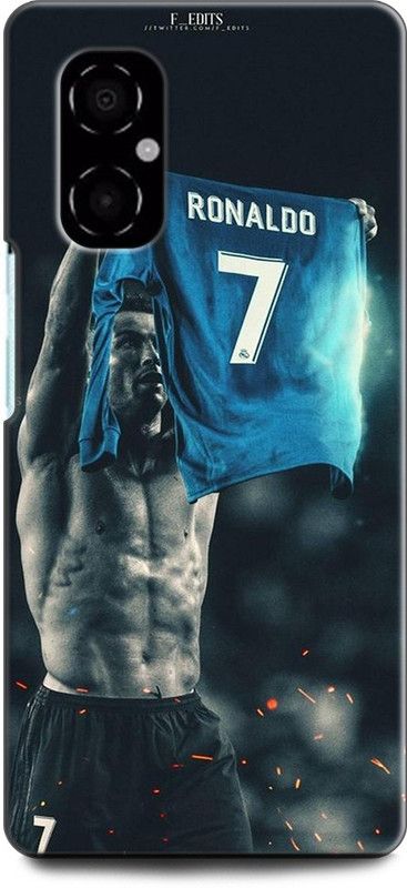 INDICRAFT Back Cover for POCO M4 5G CRISTIANO RONALDO, CR-7, REAL MADRID, FOOTBALL, JERSEY  (Multicolor, Shock Proof, Pack of: 1)