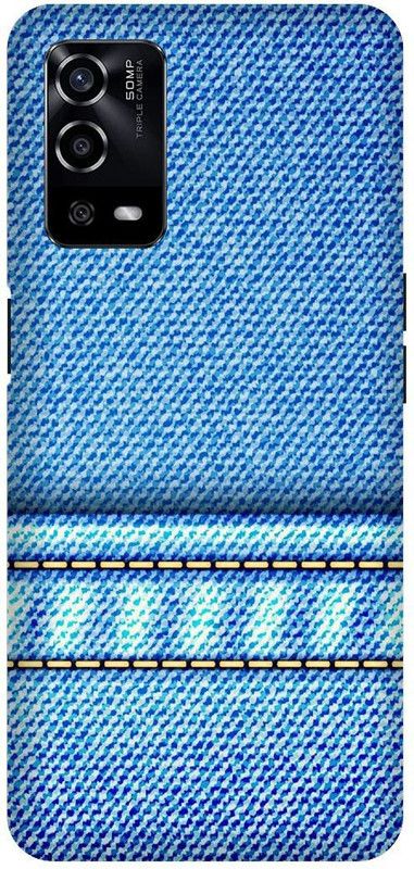 UMPRINT Back Cover for Oppo A55/CPH2325, Jeans, Texture, Febric Printed Back Cover  (Multicolor, Hard Case, Pack of: 1)