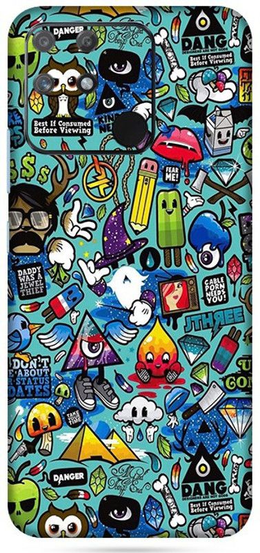 Satisfactory Realme Narzo 50A Mobile Back Skin Mobile Skin  (Multicolor)
