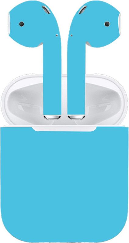 BugguSkin Apple AirPods 1, apple airpods 1 Mobile Skin  (Ultra Super Lightblue Matte Skin With High Mattte Finish.)