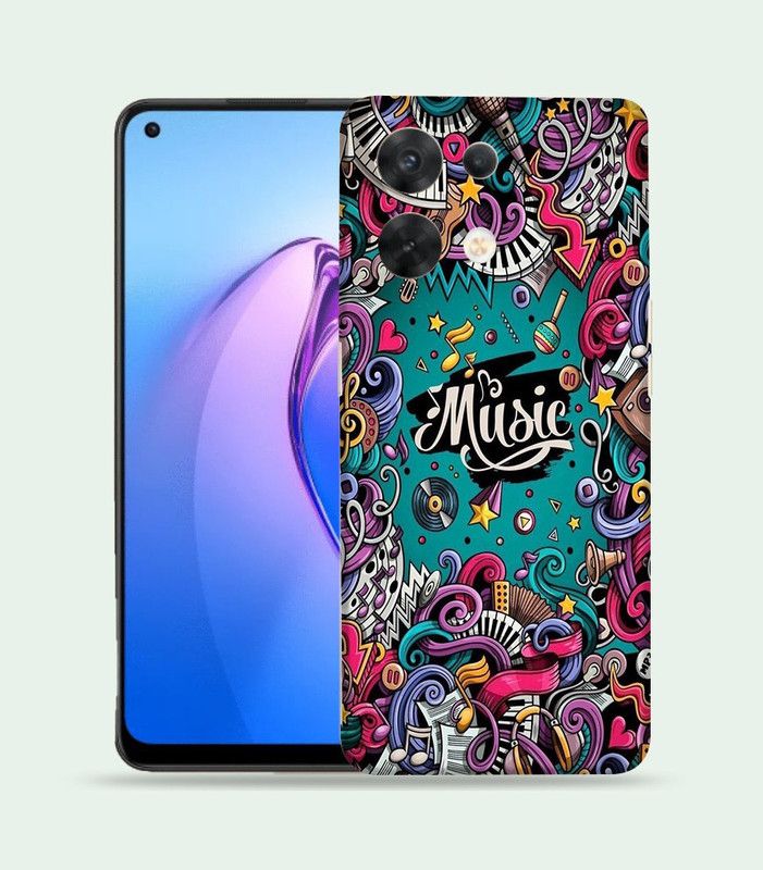 Skinex Oppo-Reno-8pro-5g Mobile Skin  (Multicolor Mobile Skin With camera protector (Back + Camera + Side))