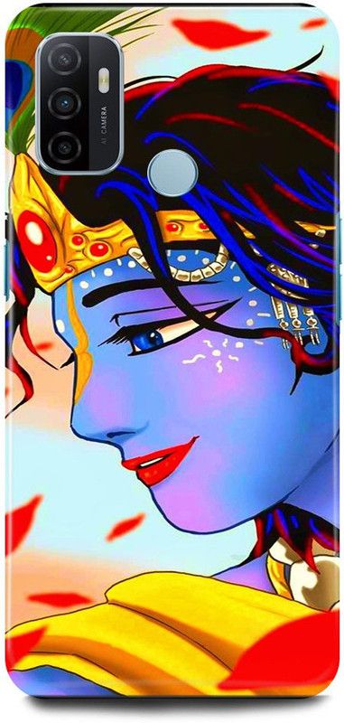 JUGGA Back Cover for Oppo A53, CPH2127, KRISHAN, KRISHNA, ART, KANHAIYA  (Blue, Hard Case, Pack of: 1)