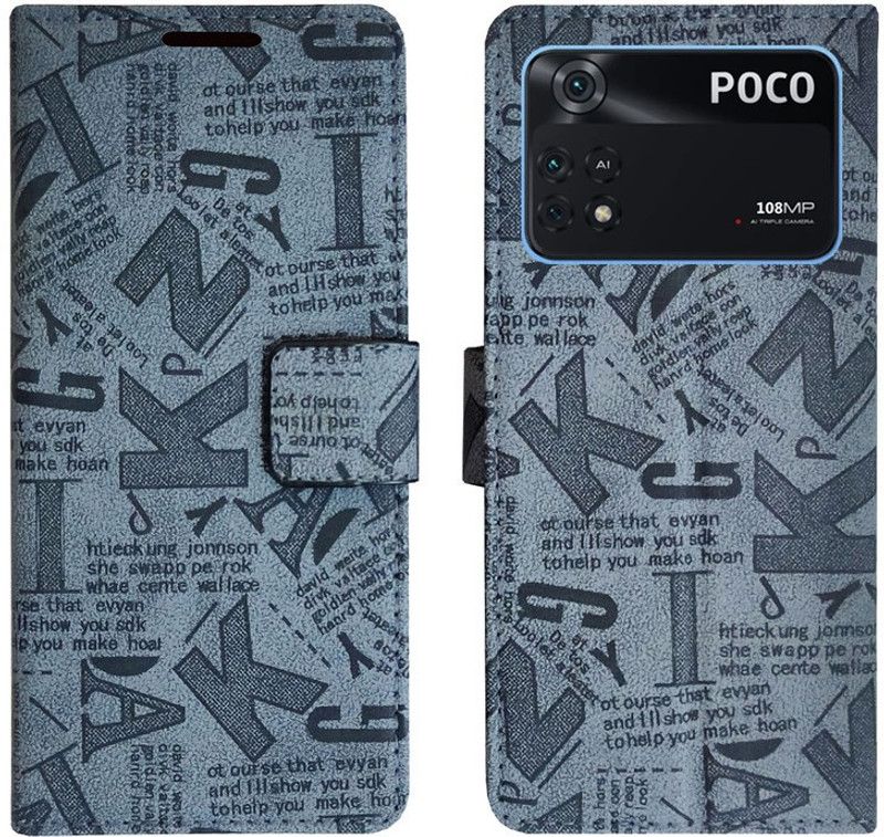 Dhar Flips Flip Cover for Poco X4 Pro 5G  (Grey, Magnetic Case, Pack of: 1)