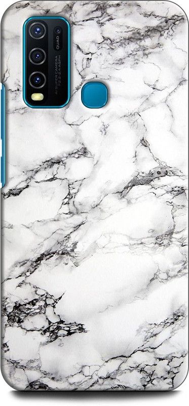 KEYCENT Back Cover for Vivo Y30, Vivo 1938 MARBLE, BLACK AND WHITE, ABSTRACT, TEXTURE  (Multicolor, Pack of: 1)